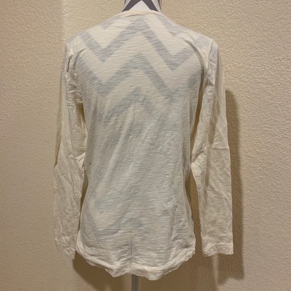 Off white long sleeve top quarter button up size medium Eddie Bauer - Picture 2 of 4